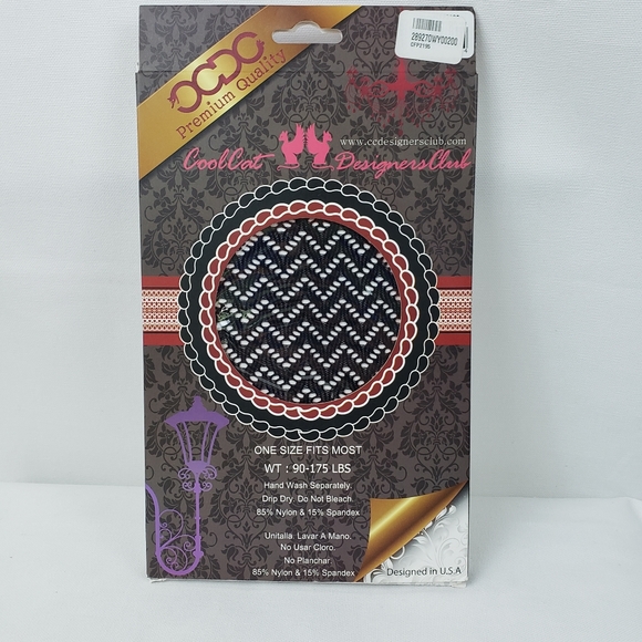 NIB CCDC black chevron small circle fishnet hose - Picture 4 of 4